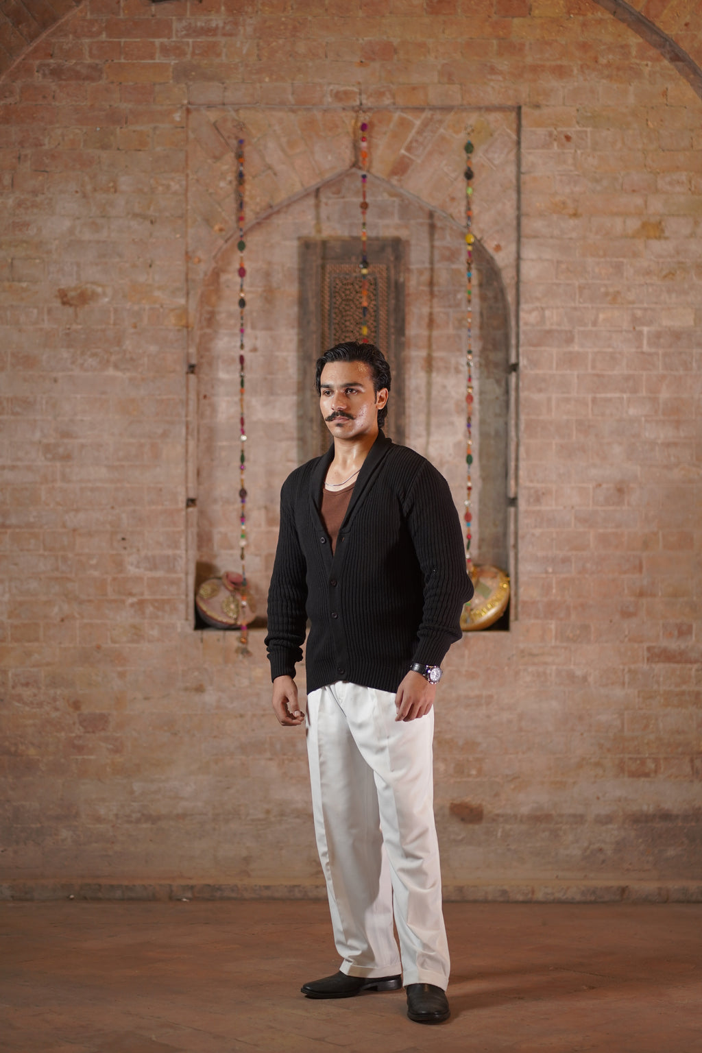 Cream Shawl Collared Cardigan Sweaters