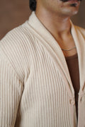 Cream Shawl Collared Cardigan Sweaters