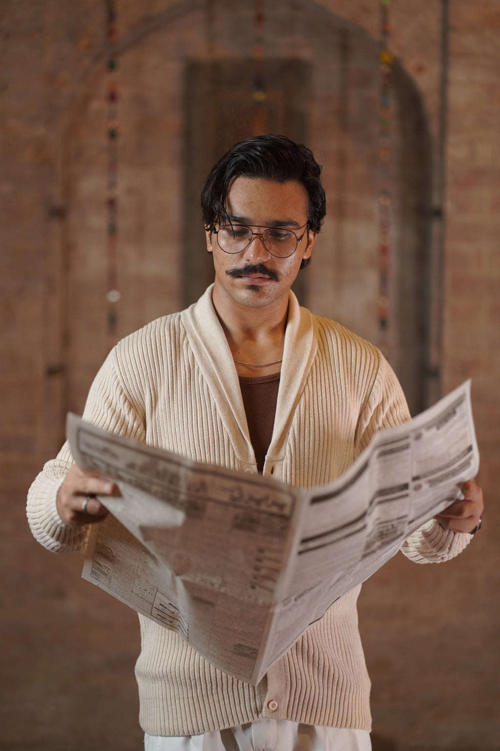 Cream Shawl Collared Cardigan Sweaters