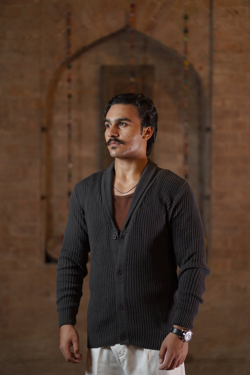 Cream Shawl Collared Cardigan Sweaters