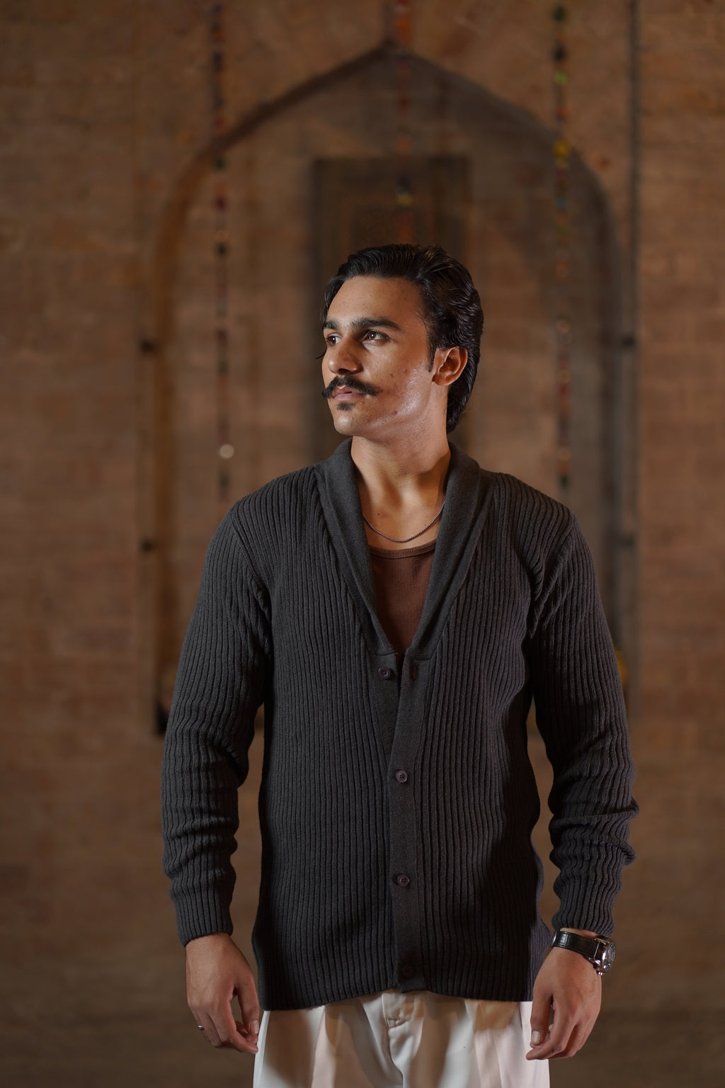 Cream Shawl Collared Cardigan Sweaters