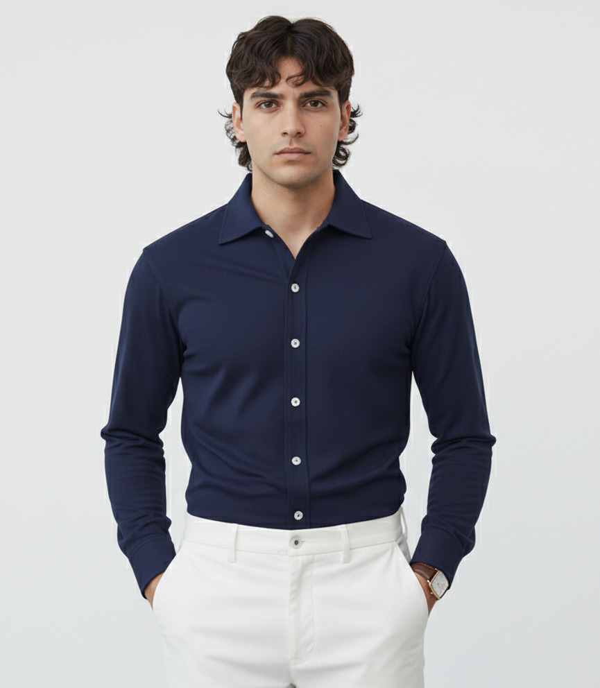 Boucle Collared Button Up Shirts