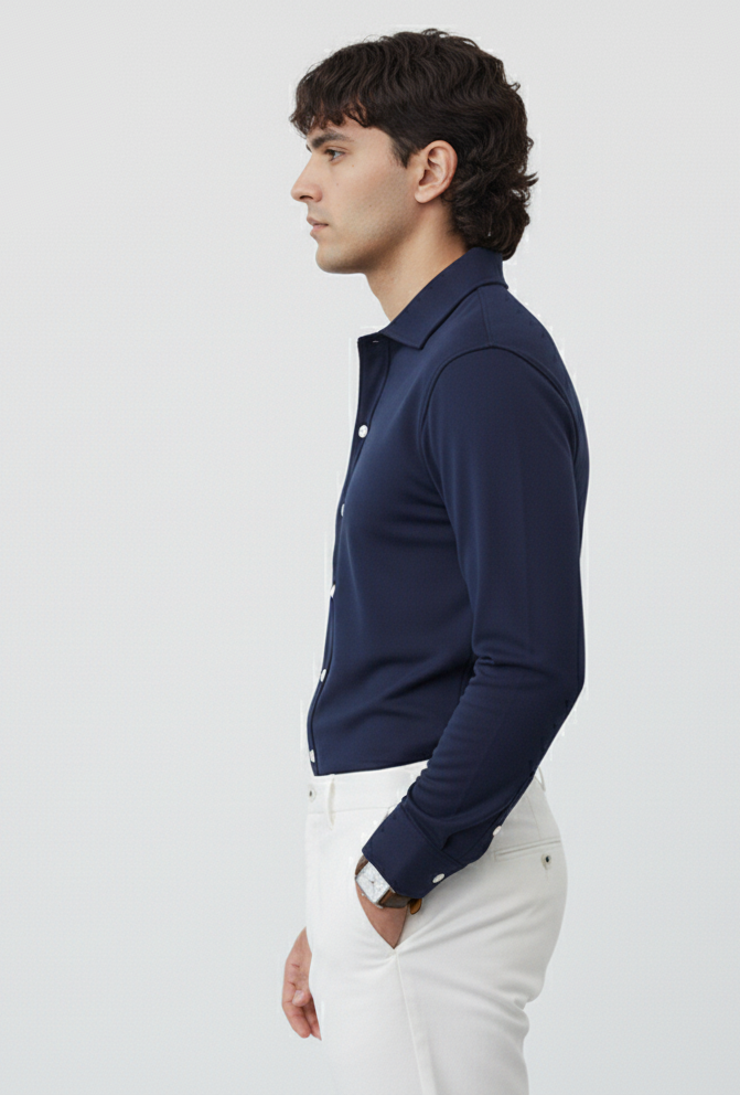 Boucle Collared Button Up Shirts