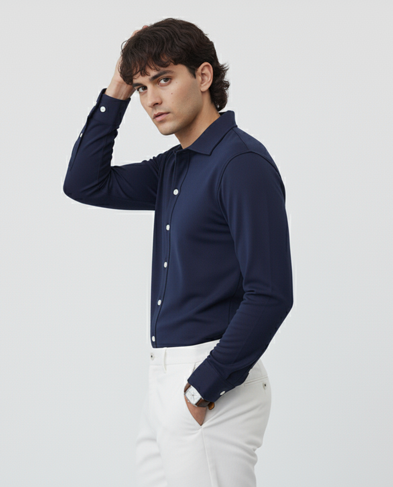 Boucle Collared Button Up Shirts