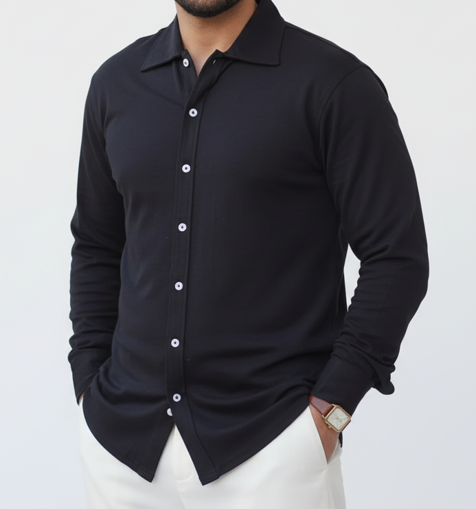 Boucle Collared Button Up Shirts