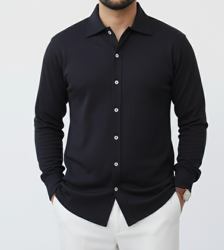 Boucle Collared Button Up Shirts