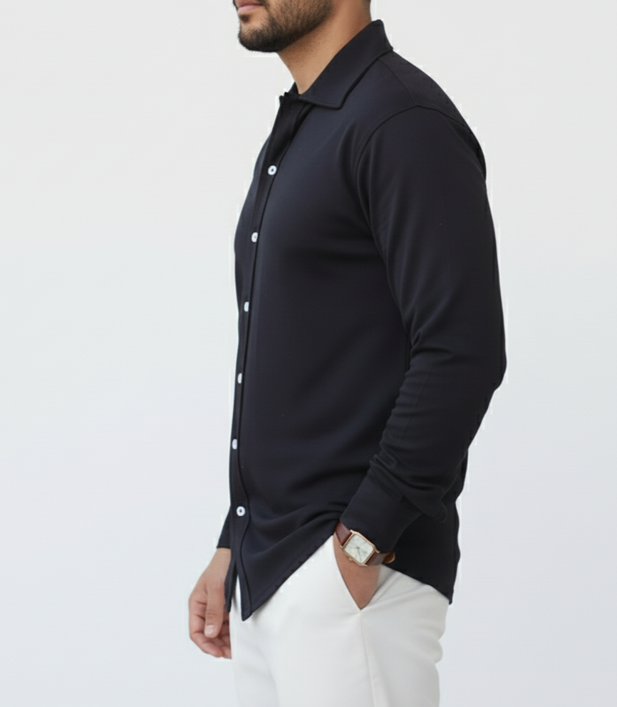 Boucle Collared Button Up Shirts